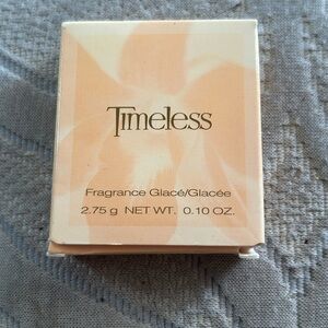 Collectible Vintage Avon Timeless Fragrance Glacé, a solid perfume formulation.